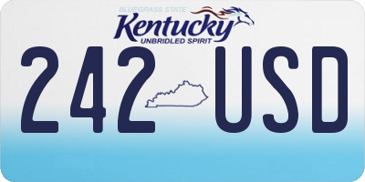 KY license plate 242USD