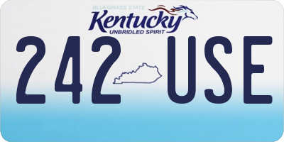KY license plate 242USE