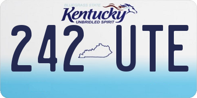 KY license plate 242UTE