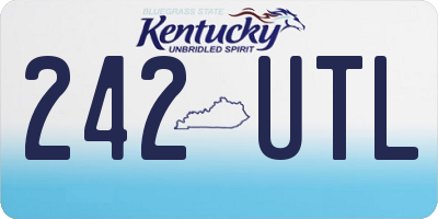 KY license plate 242UTL