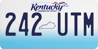 KY license plate 242UTM
