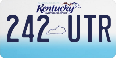 KY license plate 242UTR