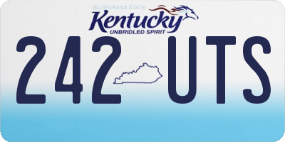 KY license plate 242UTS