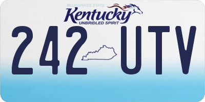 KY license plate 242UTV