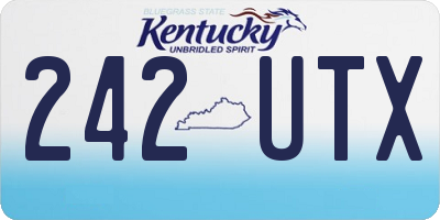 KY license plate 242UTX