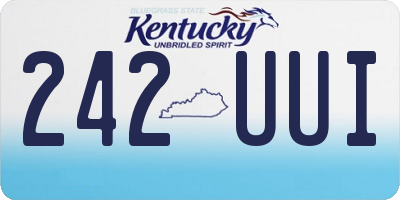 KY license plate 242UUI