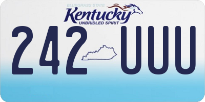KY license plate 242UUU