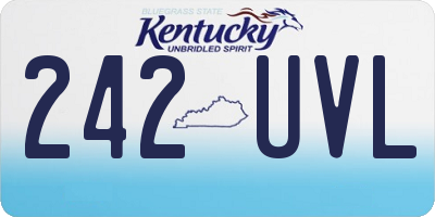KY license plate 242UVL