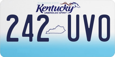 KY license plate 242UVO