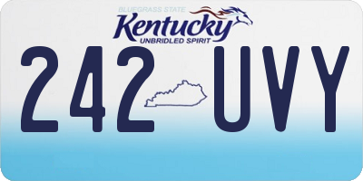 KY license plate 242UVY