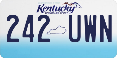 KY license plate 242UWN