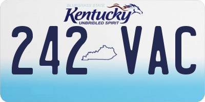 KY license plate 242VAC