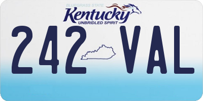 KY license plate 242VAL
