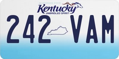 KY license plate 242VAM