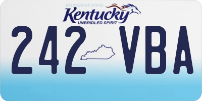 KY license plate 242VBA