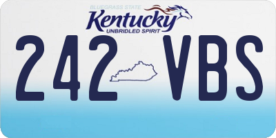 KY license plate 242VBS