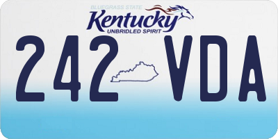 KY license plate 242VDA