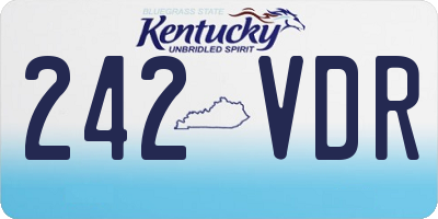 KY license plate 242VDR