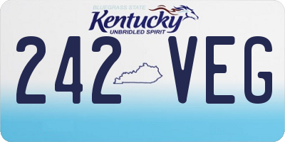 KY license plate 242VEG