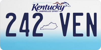 KY license plate 242VEN