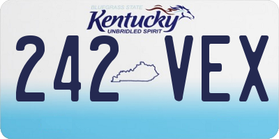 KY license plate 242VEX