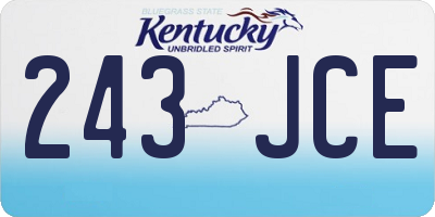 KY license plate 243JCE