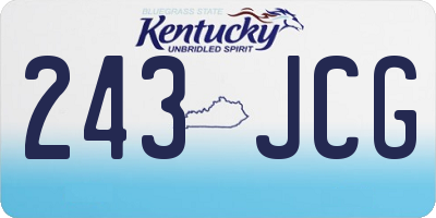 KY license plate 243JCG