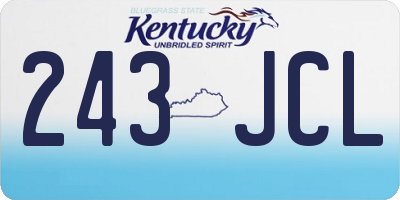 KY license plate 243JCL