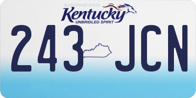 KY license plate 243JCN