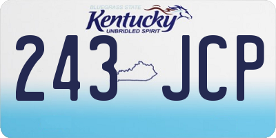 KY license plate 243JCP