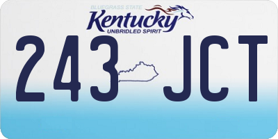 KY license plate 243JCT