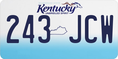 KY license plate 243JCW