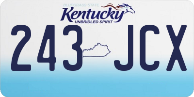 KY license plate 243JCX