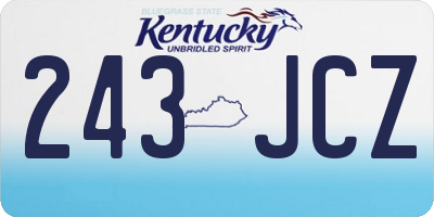 KY license plate 243JCZ