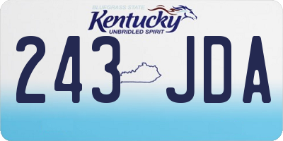 KY license plate 243JDA