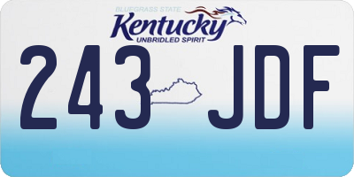 KY license plate 243JDF