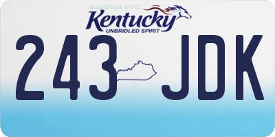 KY license plate 243JDK