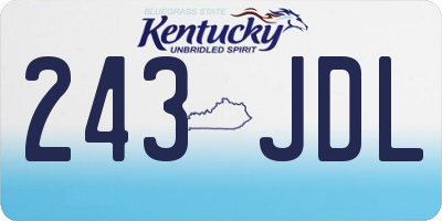 KY license plate 243JDL