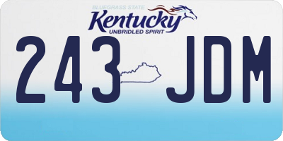 KY license plate 243JDM