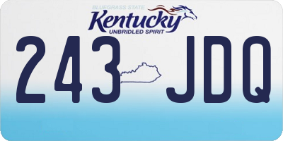 KY license plate 243JDQ