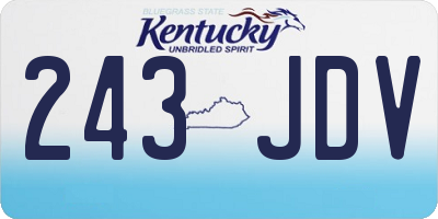 KY license plate 243JDV