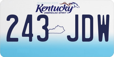 KY license plate 243JDW