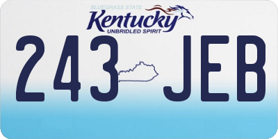 KY license plate 243JEB