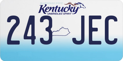 KY license plate 243JEC