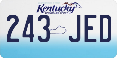KY license plate 243JED