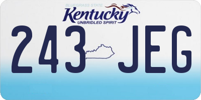 KY license plate 243JEG