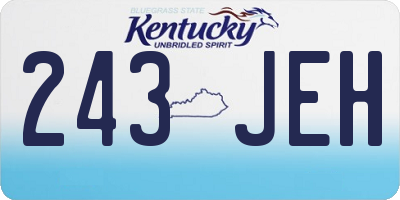 KY license plate 243JEH