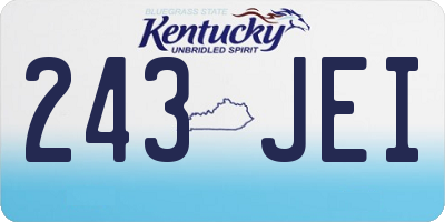 KY license plate 243JEI