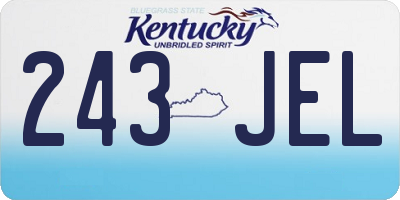 KY license plate 243JEL