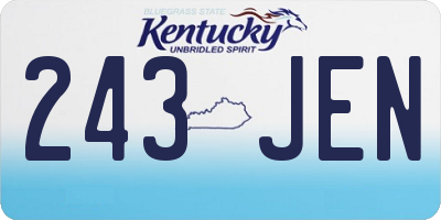 KY license plate 243JEN